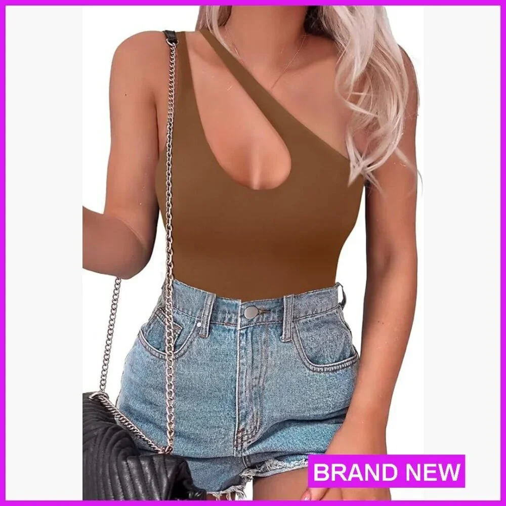 Sexy One Shoulder Cutout Thong Bodysuit Tummy Control Shapewear V Backless